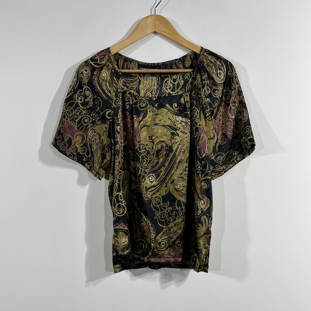 Marianne Y2K Vintage Paisley Blouse Old Money Regency Womens Medium Artsy Chic